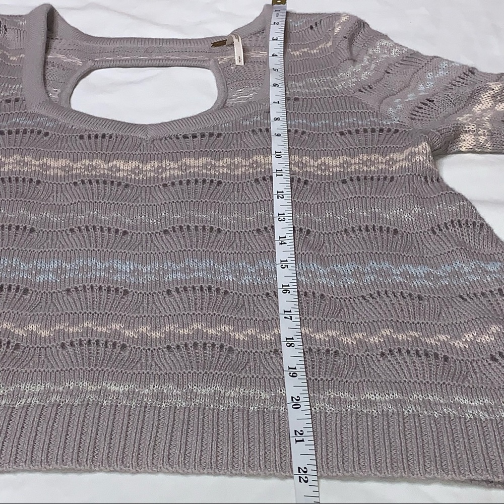Free People Wool Fair Isle Shimmer Knit Sweater Top Gray Pink Blue S Cozy Winter - Picture 12 of 16